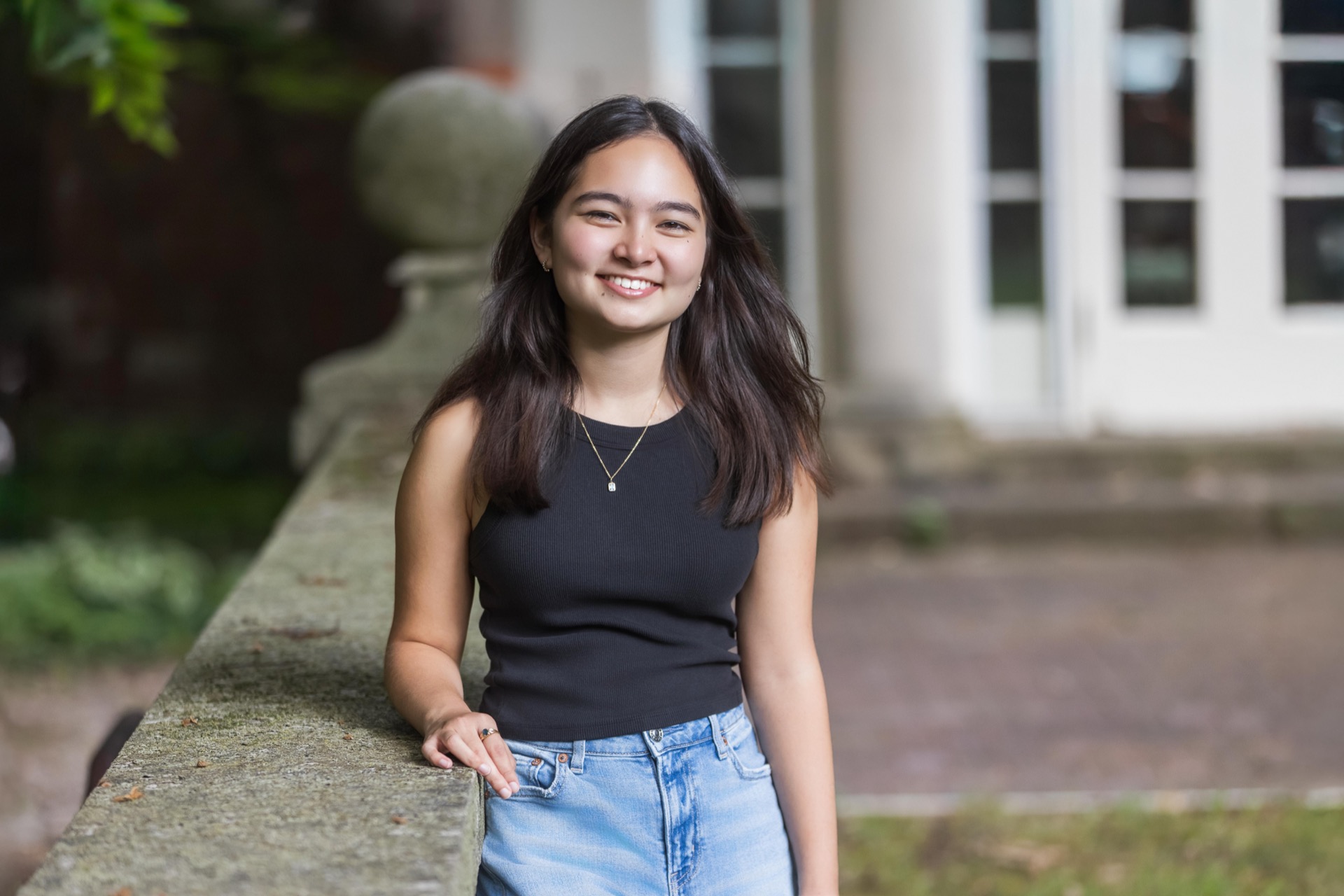 Senior portrait at Aquinas College Grand Rapids Michigan Jules K Photography