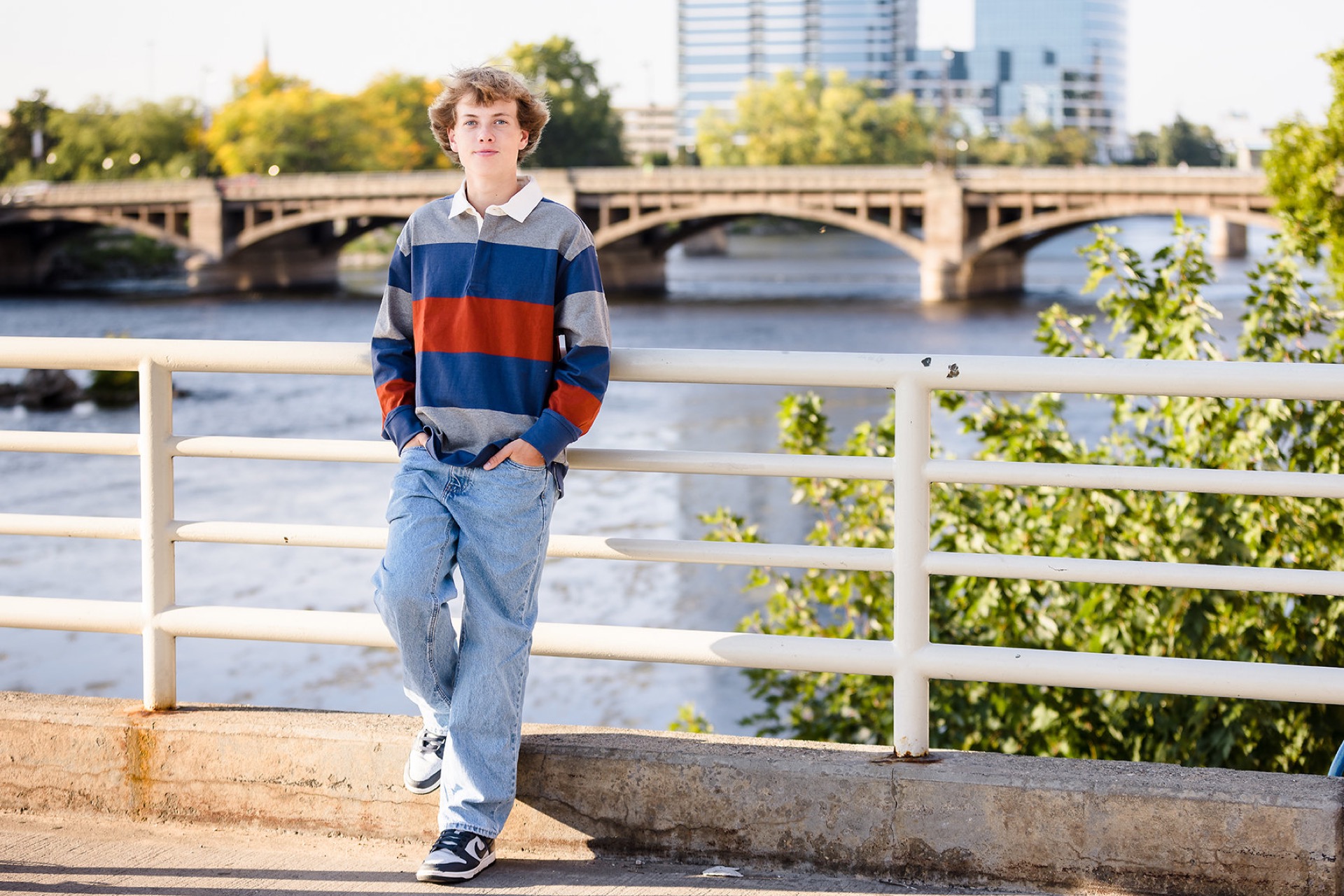 Portrait session at the Blue Bridge Grand River Grand Rapids Michigan Jules K Photography