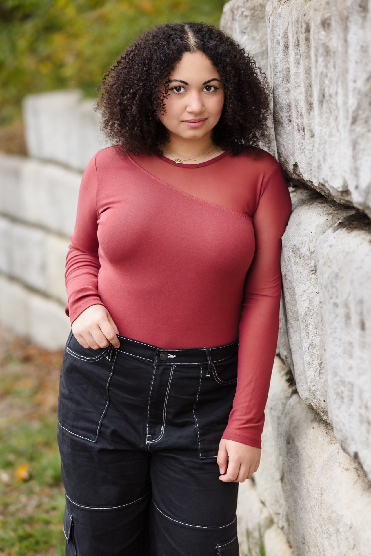 Senior portrait at Grand Ravines park Grand Rapids Michigan Jules K Photography