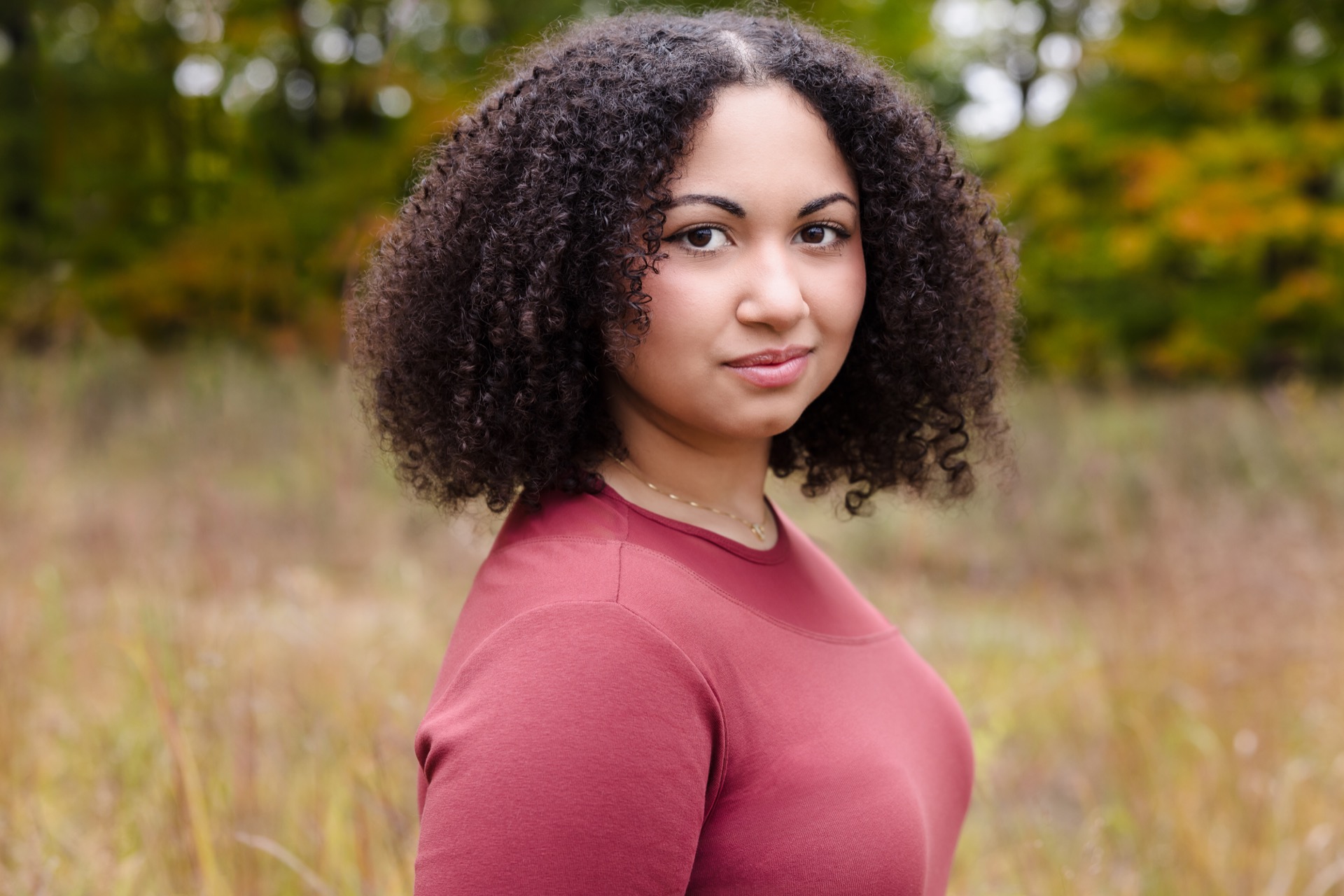 Senior girl portrait fall outdoor session West Michigan