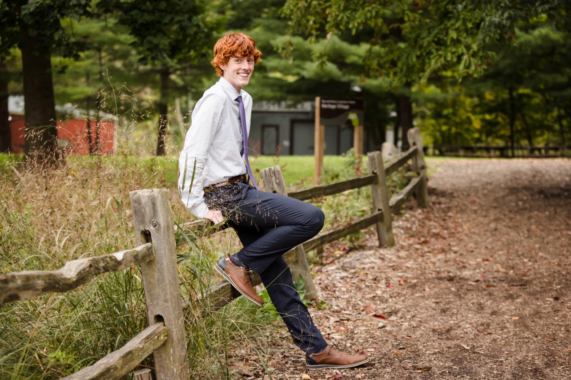 Senior boy portrait outdoor fall session Michigan